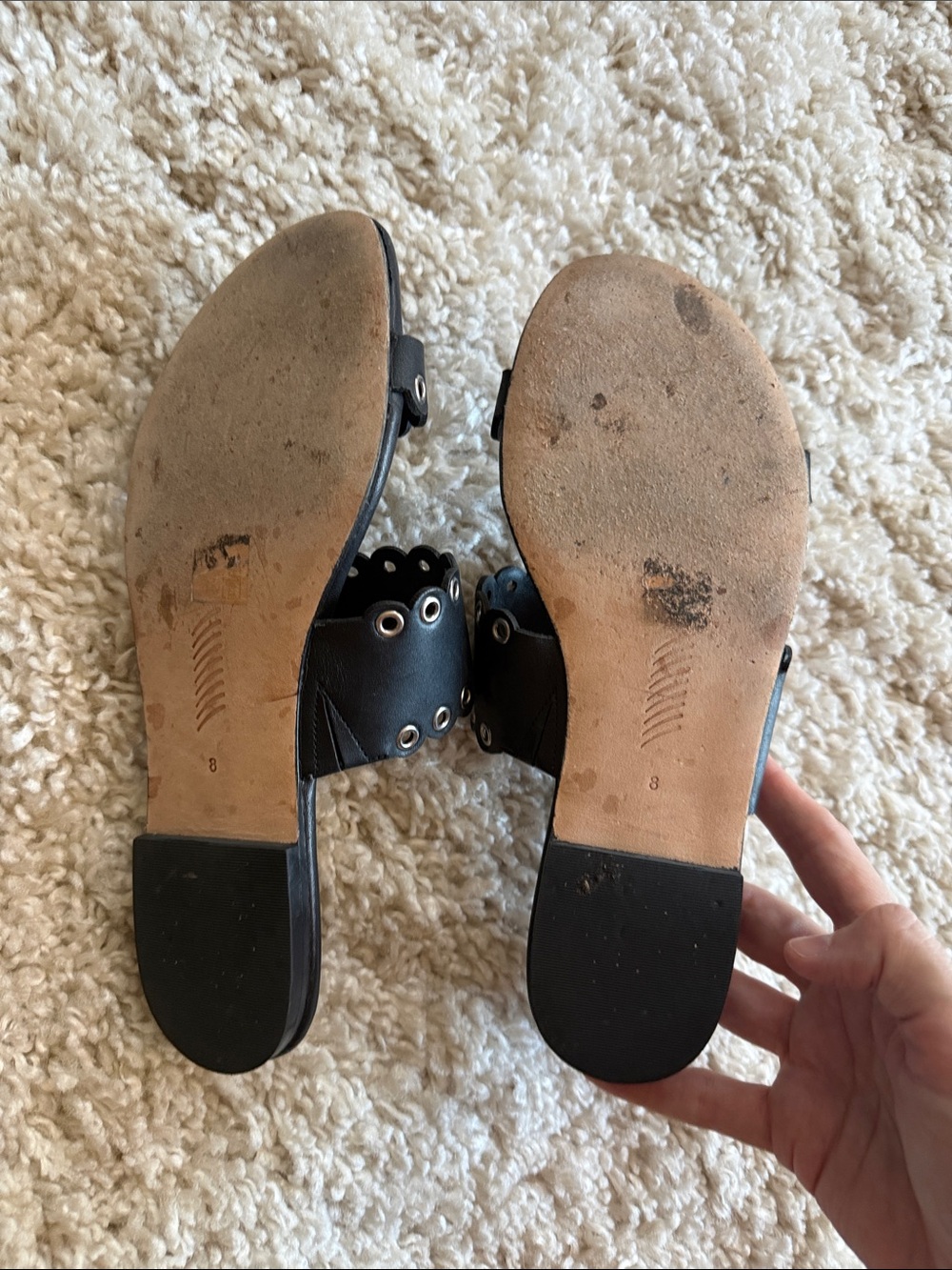 PAIGE Devyn Black Double-Strap Sandals - Picture 6 of 6